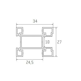 S15 Tolóajtó fogantyú profil 3,2 m EZÜST