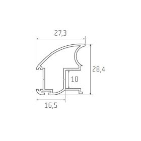 S17 Tolóajtó fogantyú profil 2,7 m EZÜST