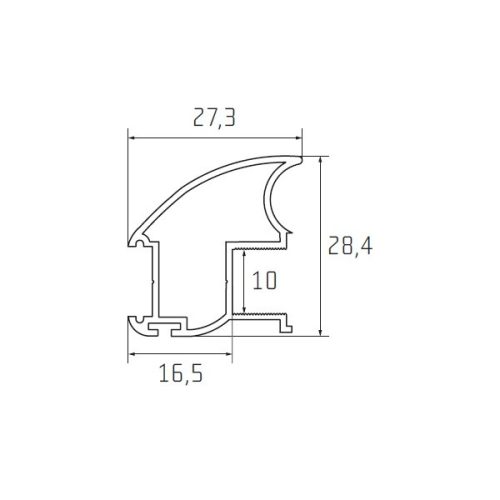 S17 Tolóajtó fogantyú profil 2,7 m EZÜST