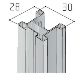 S19 Tolóajtó fogantyú profil 2,7 m EZÜST