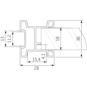 S19 Tolóajtó fogantyú profil 2,7 m EZÜST