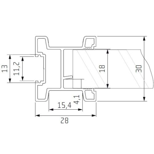 S19 Tolóajtó fogantyú profil 2,7 m FEKETE
