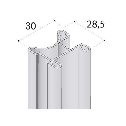 S22 Tolóajtó fogantyú profil 2,7 m EZÜST
