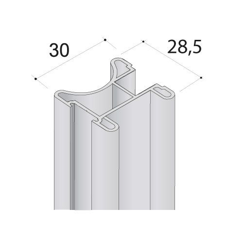 S22 Tolóajtó fogantyú profil 2,7 m INOX