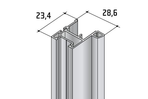 S24 Tolóajtó fogantyú profil 2,7 m EZÜST