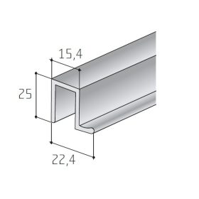 S25 Tolóajtó felső sín EZÜST