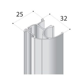 S27 Tolóajtó fogantyú profil 2,7 m EZÜST