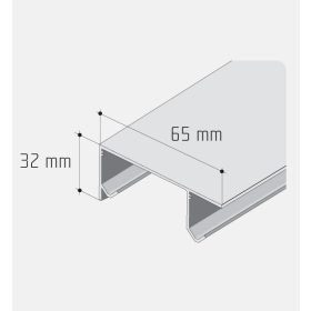 S30 Tolóajtó felső sín 2 pályás EZÜST