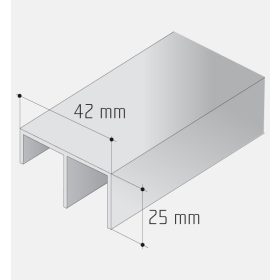 S30-S45 Tolóajtó alsó sín EZÜST