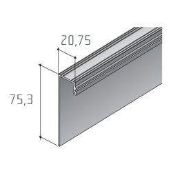 S40SD tolóajtó alsó sín EZÜST