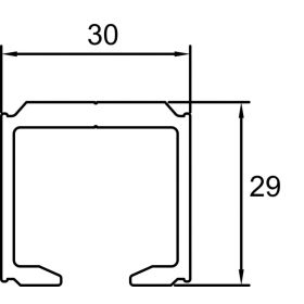 S40-S80N Tolóajtó felső sín EZÜST