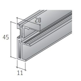S45A Tolóajtó külső fogantyú profil 2,7 m EZÜST