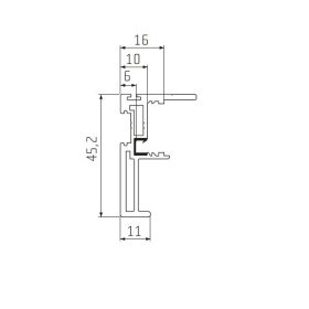 S45A Tolóajtó külső fogantyú profil 2,7 m EZÜST