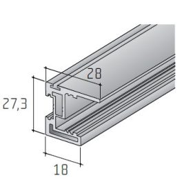 S45A Tolóajtó belső fogantyú profil 2,7 m EZÜST