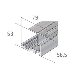 S45 Tolóajtó felső sín EZÜST