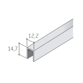 S50 Tolóajtó felső sín csavarozható EZÜST