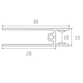 S55 Tolóajtó alsó összekötő profil EZÜST