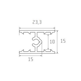 S55 Tolóajtó felső összekötő profil EZÜST