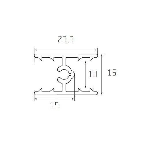 S55 Tolóajtó felső összekötő profil PEZSGŐ