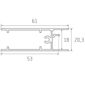 S65 Tolóajtó alsó összekötő profil EZÜST