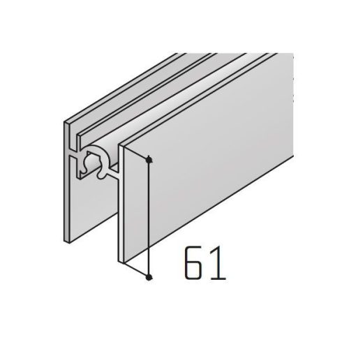 S65 Tolóajtó alsó összekötő profil INOX