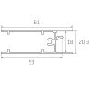 S65 Tolóajtó alsó összekötő profil INOX