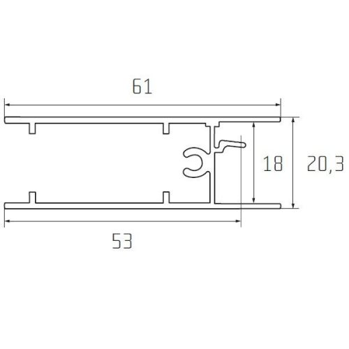 S65 Tolóajtó alsó összekötő profil FEHÉR