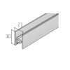 S65 Tolóajtó felső összekötő profil INOX