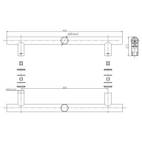 S80-H04 Inox üveg tolóajtó fogantyú