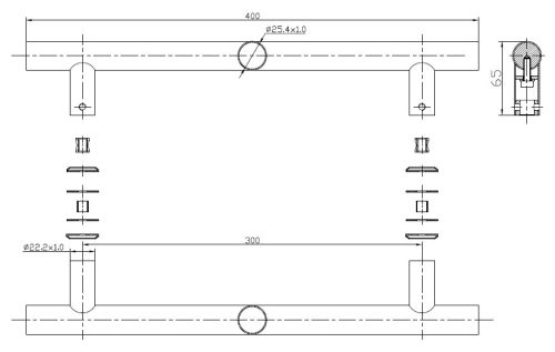 S80-H04 Inox üveg tolóajtó fogantyú
