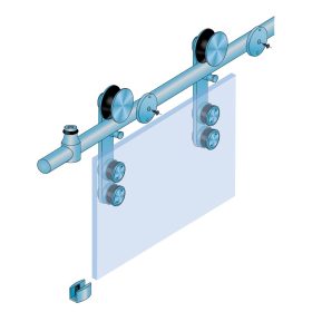 S90 G1 Inox Tolóajtó szett üveghez 2m