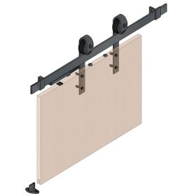 S90 Fekete pajtajtó tolóajtó szett 2m