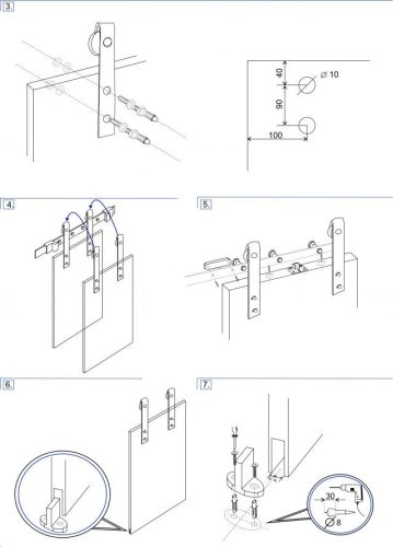S90 Fekete pajtajtó tolóajtó szett 2m