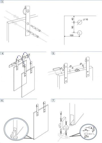 S90 Fekete pajtajtó tolóajtó szett 3m