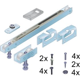 S80-S65 T40 Tolóajtó fékes görgőszett