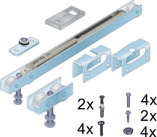 S80-S65 T40 Tolóajtó fékes görgőszett