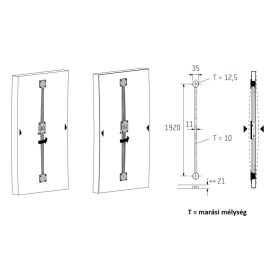 Tolóajtó merevítő 1920 mm