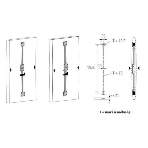Tolóajtó merevítő 1920 mm
