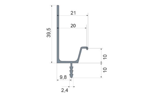 UK10_ALU-3m Bemarható fogantyú profil 3m