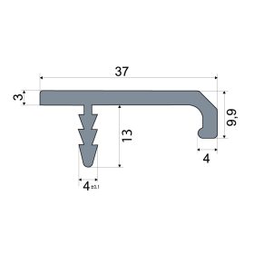 UK11_ALU-3m Bemarható fogantyú profil 3m