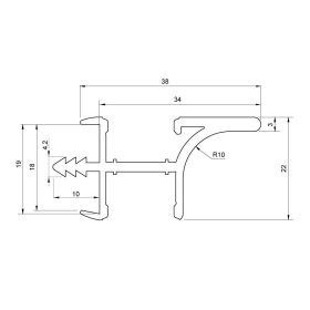 Alumínium LED dupla GOLA profil felsőszekrényhez