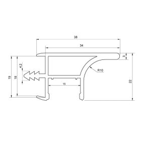 Alumínium LED GOLA profil felsőszekrényhez