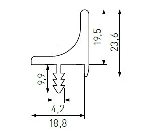 UK20_ALU-3m Aluminíum GOLA profil felsőszekrényhez