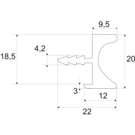 UK4_ALU-3m Bemarható fogantyú profil 3m