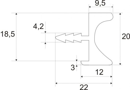 UK4_BSN-3m Bemarható fogantyú profil 3m