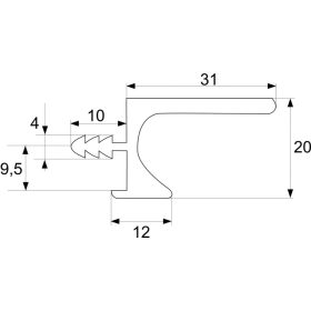 UK5_BSN-00 Bemarható fogantyú profil egyedi méretben