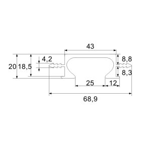 UK6_ALU-3m Bemarható köztes fogantyú profil 3m