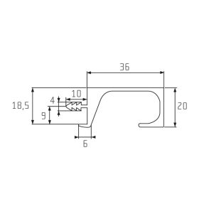 UK7_ALU-00 Bemarható fogantyú profil egyedi méretben