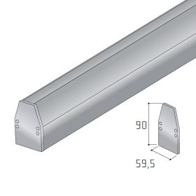Végzáró S80N tolóajtó sínhez 2 oldalas