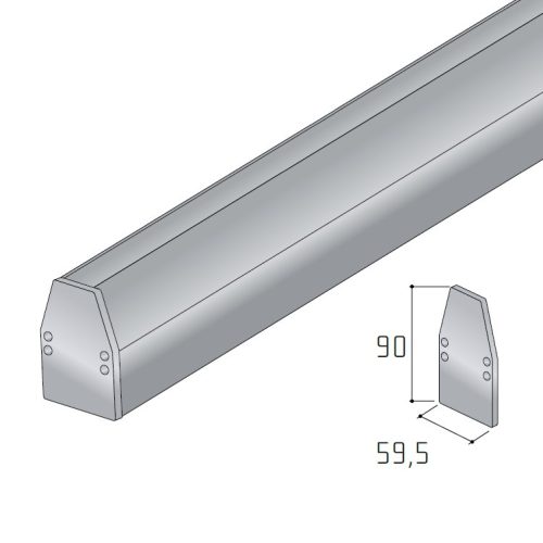 Végzáró S80N tolóajtó sínhez 2 oldalas